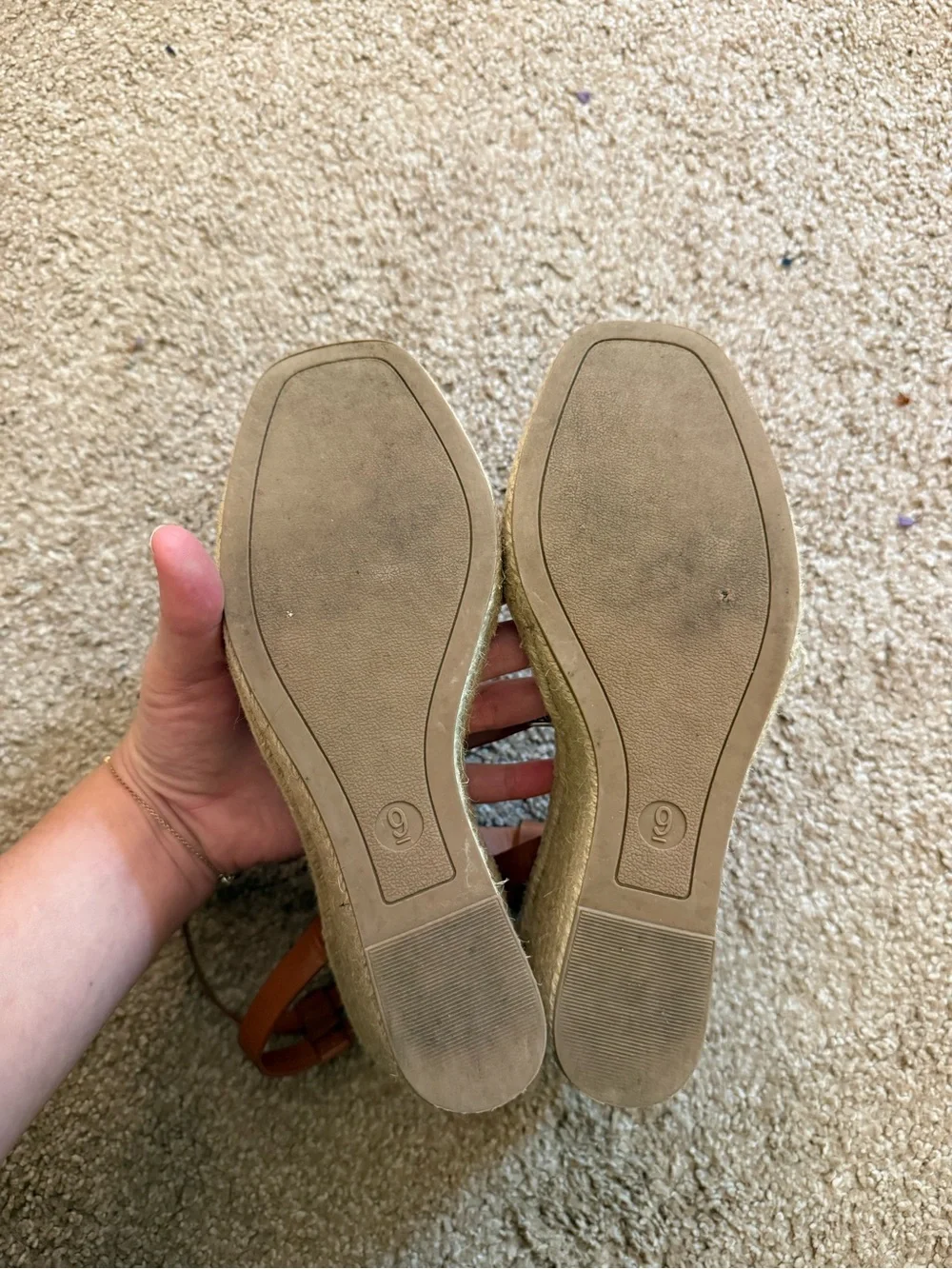 Ankle-Strap Espadrille Wedge Sandals - Brown